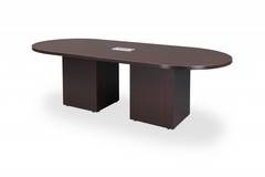 Espresso Racetrack Conference Table with Cube Base Legs